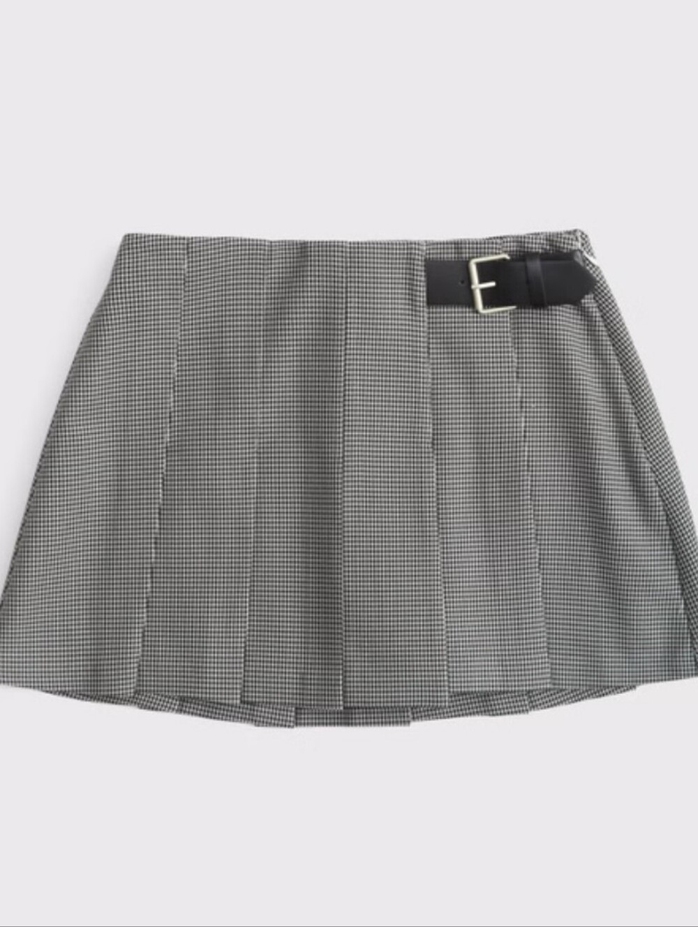 Abercrombie & Fitch Hardware Pleated Wrap Mini Skort Houndstooth Size L - Picture 2 of 10